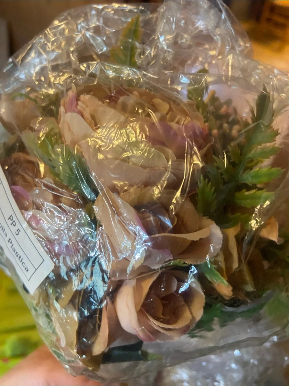 New in package Bridal toss bouquet in dusty pink.